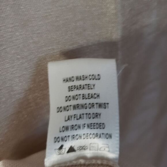 NWT Coldwater Creek L Cream SILK Blend Embroidered Beaded Slvless Knit Women Top - Picture 9 of 10